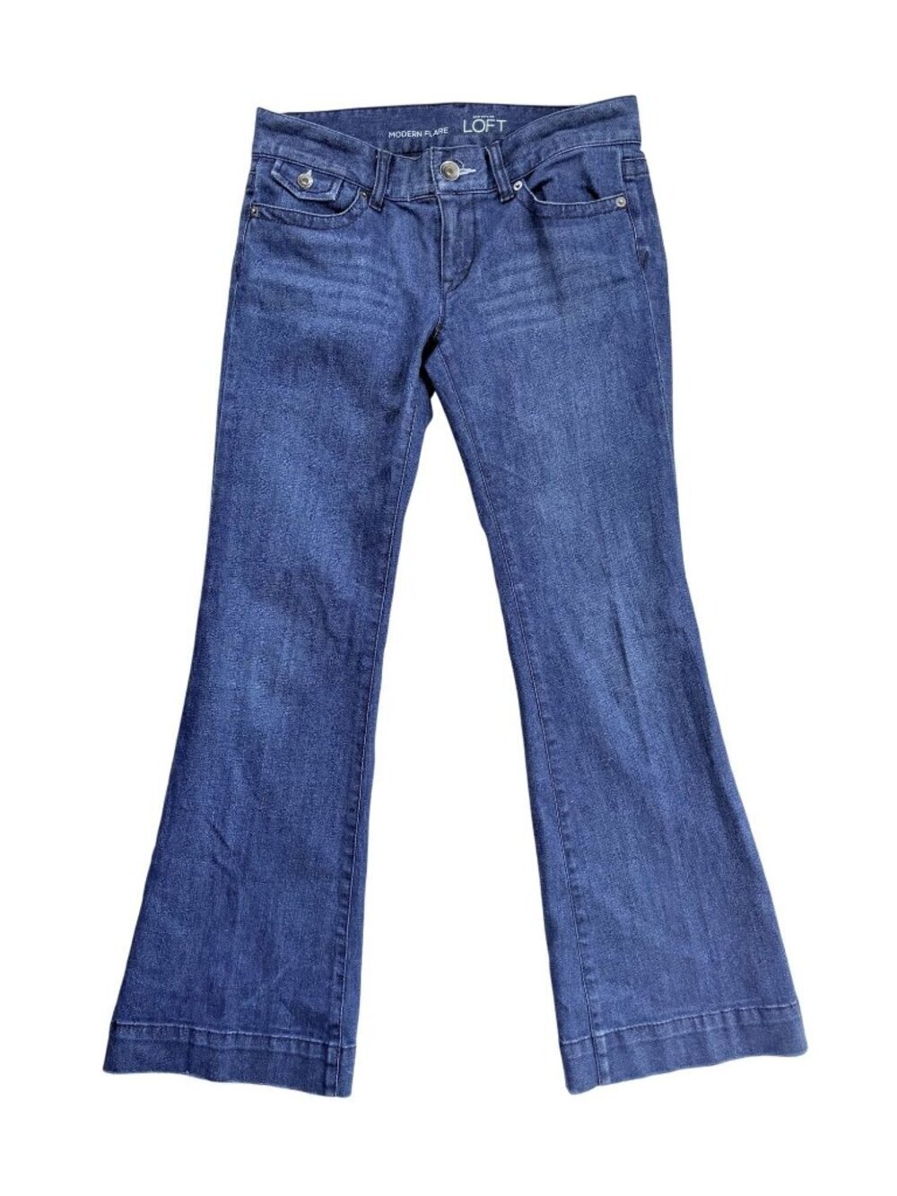 Ann Taylor Loft Modern Flare Blue Denim Jeans 4P EUC